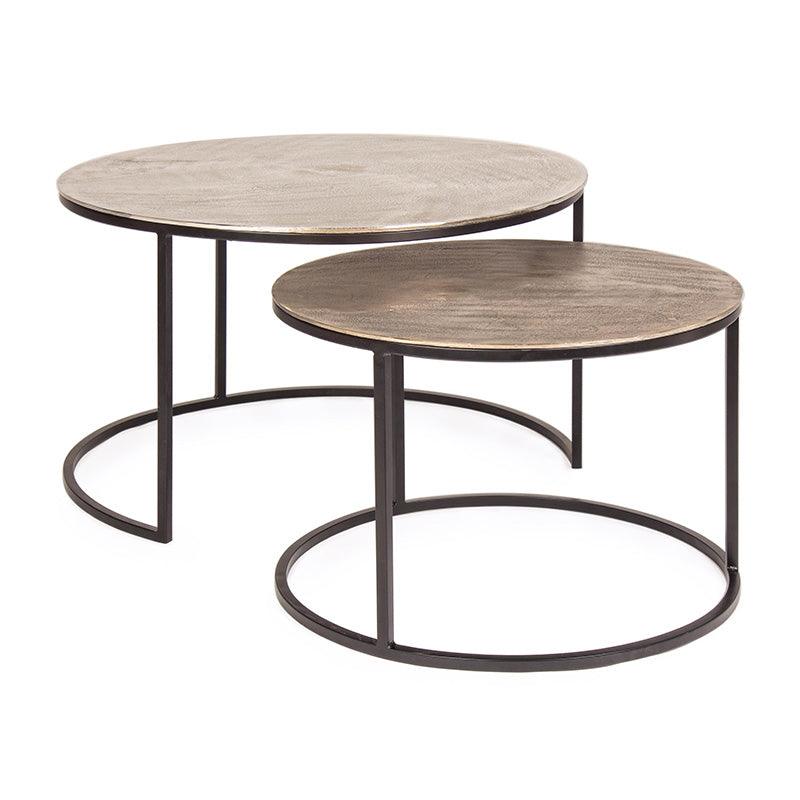 Set di 2 tavolini Tanisha Large - Bizzotto, Forma_Rotondo, Tipologiadiprodotto_Basso - Tavolini e consolle - Mobilmarket