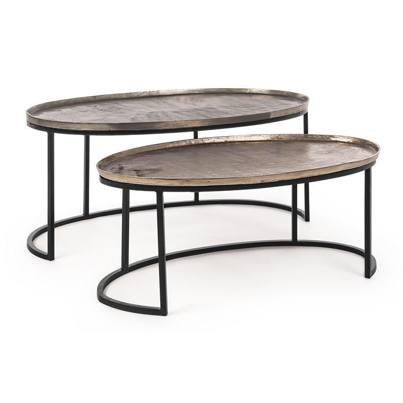 Set di 2 tavolini Tanisha XL - Bizzotto, Forma_Ovale, Tipologiadiprodotto_Basso - Tavolini e consolle - Mobilmarket