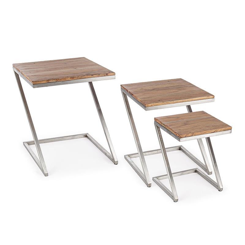 Set di 3 tavolini Zena - Bizzotto, Forma_Quadrato, Tipologiadiprodotto_Alto - Tavolini e consolle - Mobilmarket