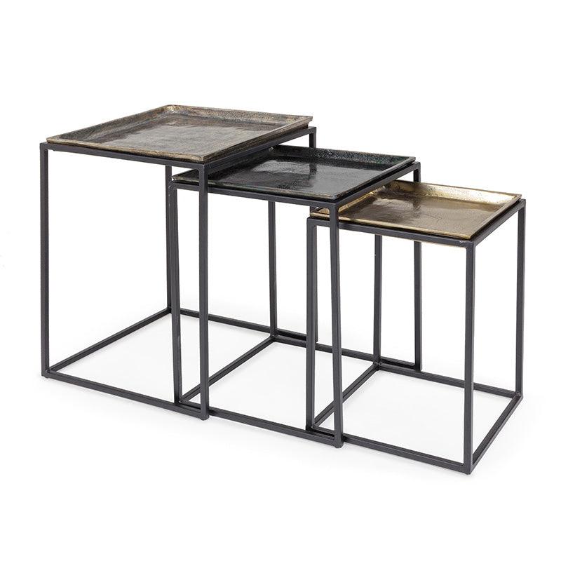 Set di 3 tavolini Udama - Bizzotto, Forma_Quadrato, Tipologiadiprodotto_Alto - Tavolini e consolle - Mobilmarket